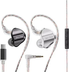 Fiio In-ear Handsfree Ακουστικά με Βύσμα USB-C Μαύρο