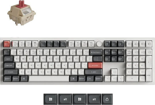 Keychron Q6 Ultra Wireless Gaming Mechanical Keyboard with Custom Switches and RGB Lighting (English US) White