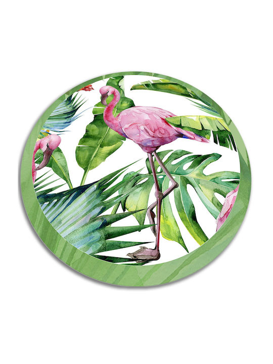 Tulup Rundes Küchenmatte Wasserdicht Flamingo 110cm