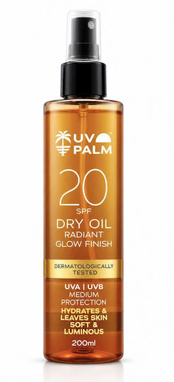 UV Palm Radiant Glow Finish Αντηλιακό Λάδι Σώματος SPF20 200ml
