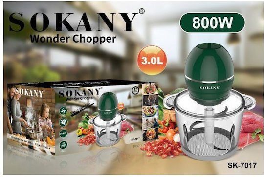 Sokany Мултифункционален Машина 800W с Контейнер 3л Зелен