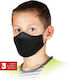 Raw-Pol Текстилна Защитна Маска за Деца Черна 10 Бройки