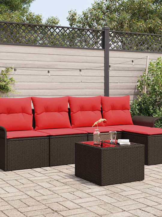 Garten- und Outdoor-Möbelsets 6 Stück Braune mi...