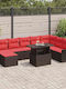 Garten- und Outdoor-Möbelsets 9 Stück Braun mit Kissen