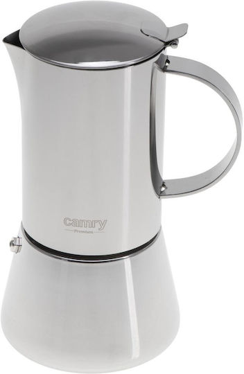 Camry Stovetop Espresso Pot 6 Cups Inox Gray