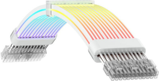 Gamemax Power Cable Extender Acgmargb3x8pvgawh 3x 8 Pins Vga Argb 30cm White