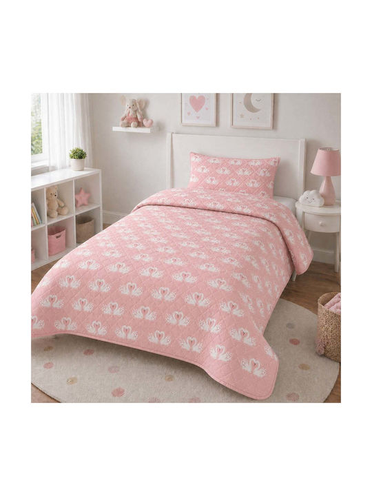 Astron Italy Kids Quilt Set Single with Pink Pillowcase 160x220cm