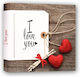 Photo Album I Love You Hearts Valentine A 24x24cm 60 Pages Cardboard with Rice Paper Saint Valentine