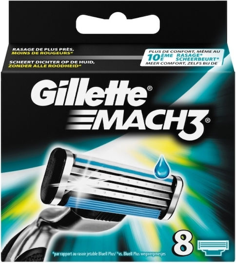 Gillette Бръсначка с Резервни Глави 3 Остриета 8 Броя