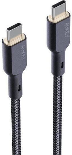 Aukey Lltsn1041750 Power Data Кабел Usb Type-c M Към Usb Type-c M 1.8m 480 Mbps 100w Черен