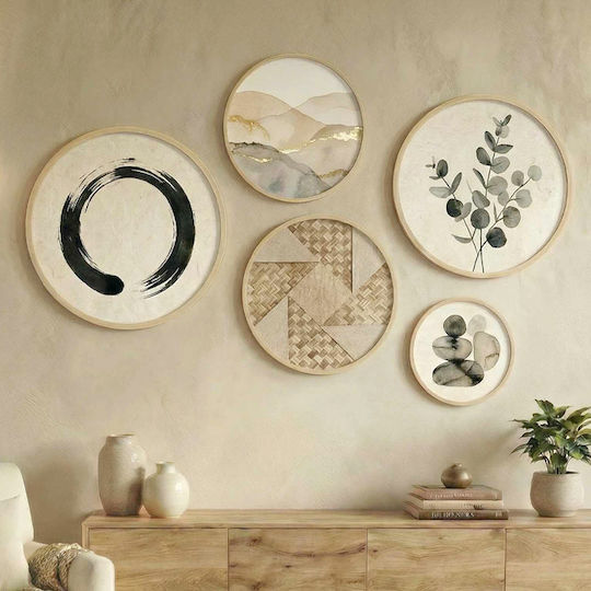 Megapap Set Decorative Wooden Signs Nima 5 Pieces