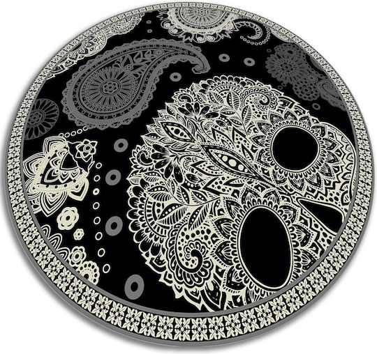 Tulup Non-Slip Round Black Rug Φ70cm
