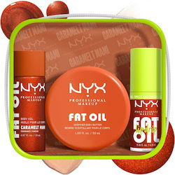 NYX Professional Makeup Fat Oil Lip & Body Туристически Комплект за Хидратация и Блясък Карамелт Мами