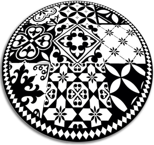 Tulup Στρογγυλό Χαλάκι Κουζίνας 110x110cm 010260360790000019816 Μαύρο