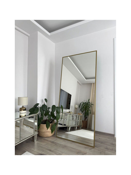 SteweHome Boden- oder Standspiegel mit Goldmetallischem Rahmen 180x80cm
