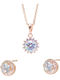 Silver And More Schmuckset mit Halskette und Ohrringen aus Silber mit Steinen CAPK016-17W