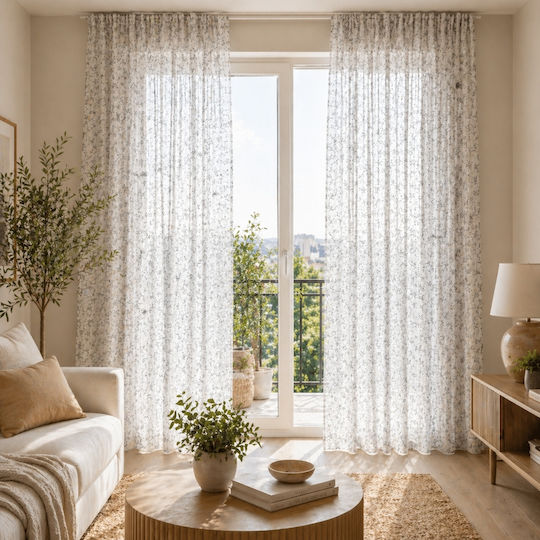 My Home Luxury Κουρτίνα με Τρέσα Λευκή 280x270εκ.