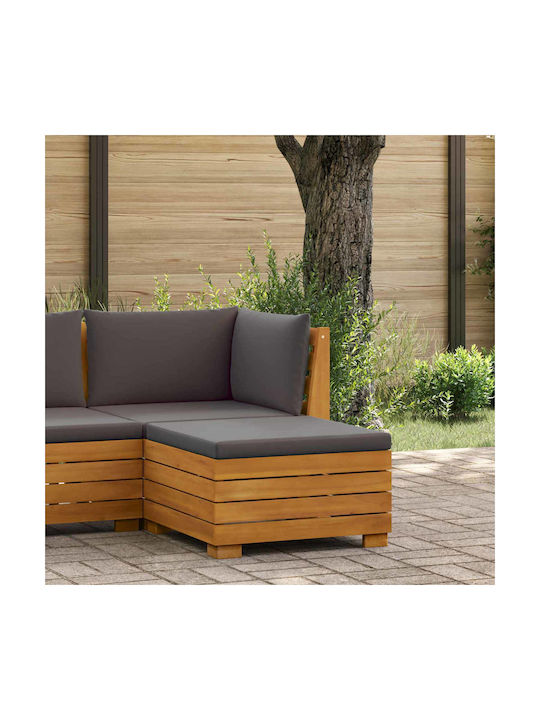 Wooden Cube Garden Stool with Cushion Brown 60x60x30cm