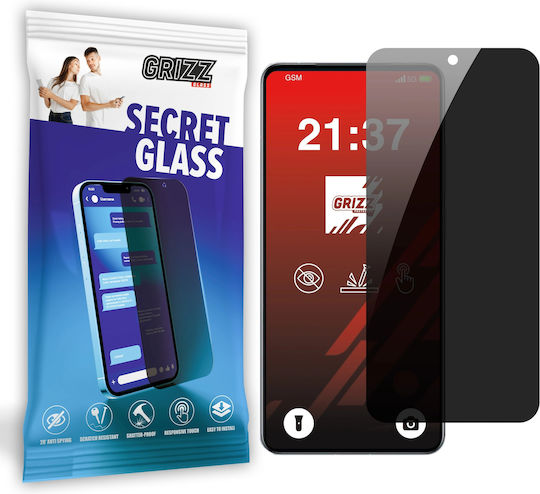 Grizzglass Secretglass Privacy Tempered Glass Screen Protector Compatible Realme Gt7 Pro Racing Black