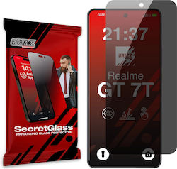 Grizzglass Secretglass Privacy Tempered Glass Folie Protecție Ecran Compatibil Realme GT 7T Negru