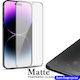 Matte Full Cover Full Glue Τζαμάκι Προστασίας Οθόνης Apple I Phone 15 Pro Μαύρο