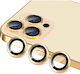 Full Glue Camera Protector Tempered Glass Metal Frame Apple iPhone 15 Pro Pro Max Gold