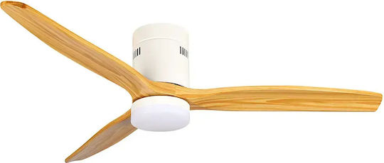 Optonica Ventilator De Tavan 132cm Cu Lentile De Mărire Maro / Alb