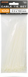 Plastic Cable Ties 150×2.5 Mm Nylon Self-locking Transparent 100 Pcs