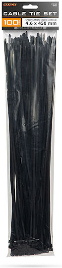 Plastic Cable Ties 450×4.6 Mm Nylon Self-locking Black 100 Pcs