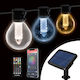 Set 15 Lămpi Solare Suspendate Ghirlandă 1.5W Bluetooth cu Fotocelulă și Telecomandă IP65
