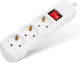Power Strip 3 Sockets with Switch without Cable