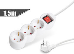 Steckdosenleiste 3 Steckdosen mit Kabel 1,5 m