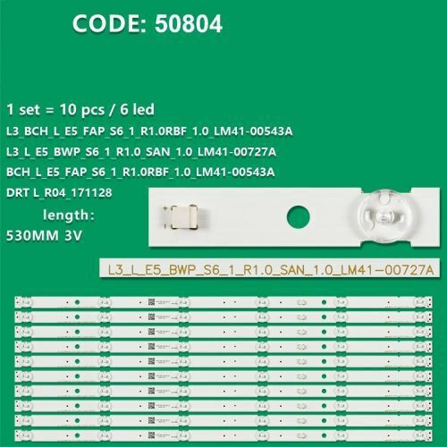 Sony Kd-55xg7096 Set 10 Pcs Led Bar Lm41-00727a