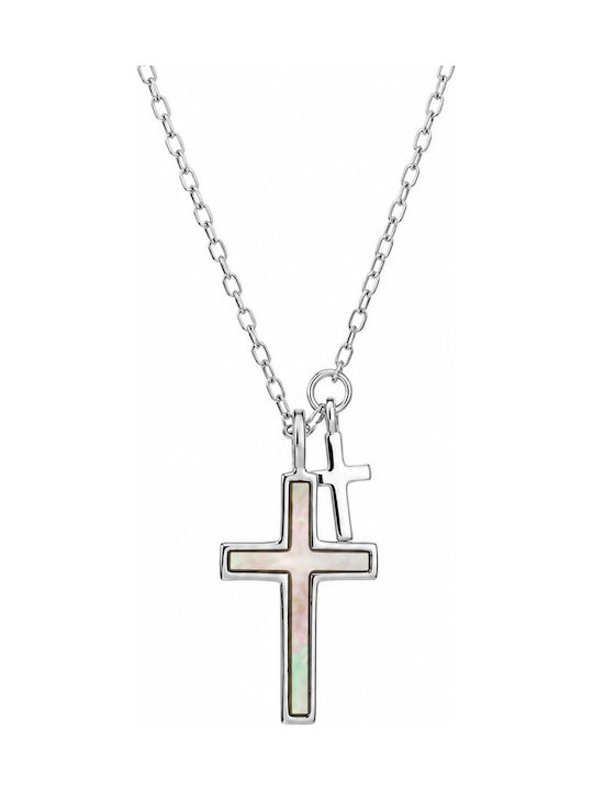 Jools Jools Damen Kreuz aus Vergoldetem Silber mit Kette
