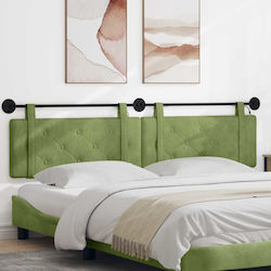 vidaXL LED Headboard Cushion Fabric Green 210x5...