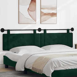vidaXL LED Headboard Cushion Fabric Green 210x55cm