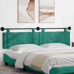 vidaXL LED Headboard Cushion Fabric Turquoise 2...