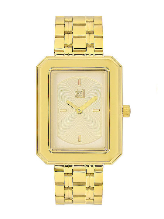 Visetti Womens Watch Battery with Gold Metal Bracelet