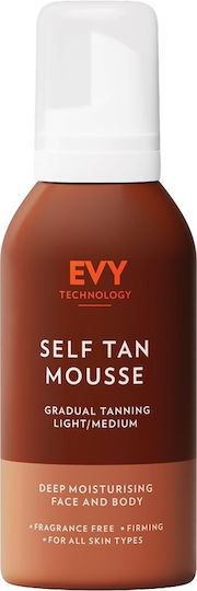 Evy Technology Self Tanning Mousse For Face And Body Light Medium 150ml