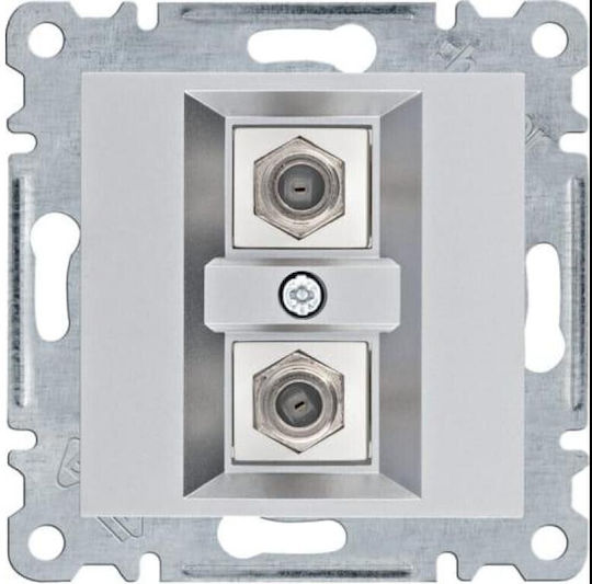 Lumina Conector Dublu Tip F Argintiu Wl3262