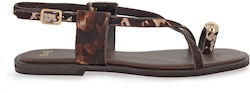 Exe Leather Brown Sandals