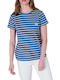 Women's Striped Blue Indigo T-shirt