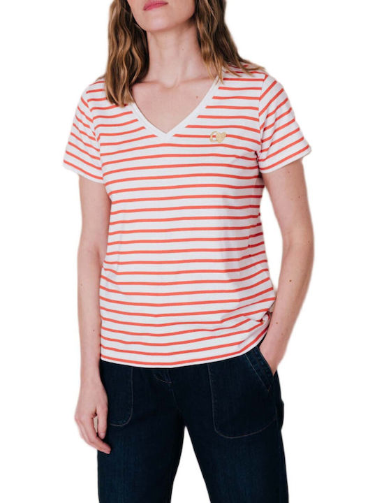 Women's Striped Red T-shirt