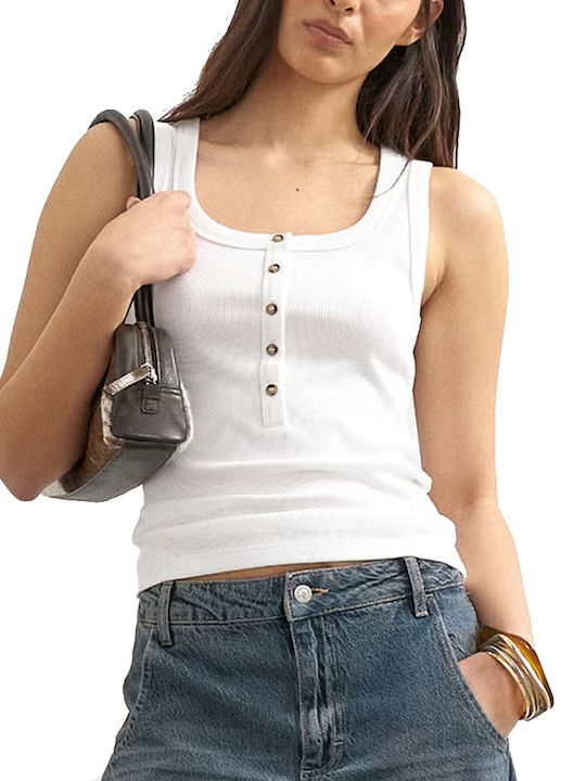 Women's Cotton Sleeveless White Blouse