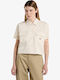 Women's Crop Top Short Sleeve Beige