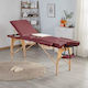 Thor Pat de Fizioterapie Portabil/Pliabil Burgundy din Lemn 60x213cm