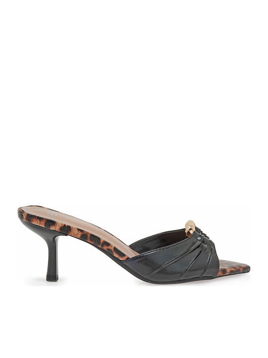 Exe Mules With High Heel In Black Colour