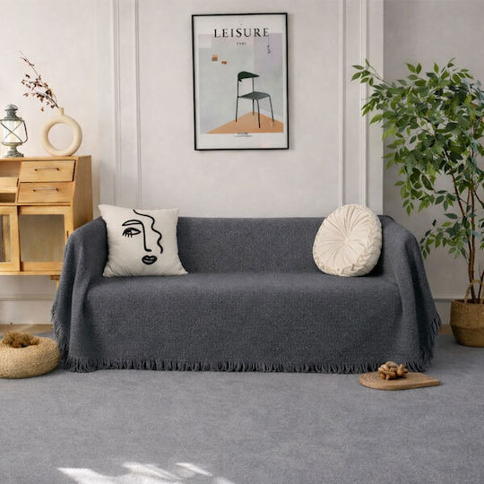 SpitiBazaar Τριθέσιου Καναπέ Π180xΜ280cm Ανθρακί