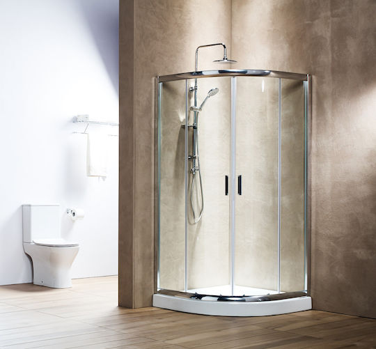 Tema Tema Duschkabine mit Schiebetür 9090x90cm Klarglas Chrom