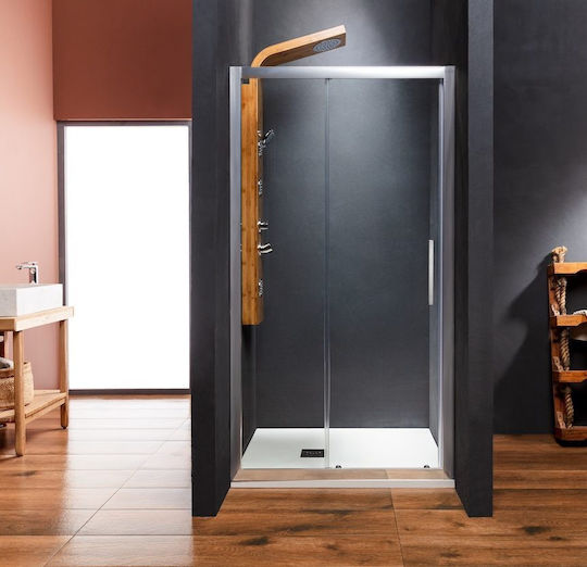 Tema Versus 400 Feste Seite für Dusche 130x195cm Sauberes Glas Chrom